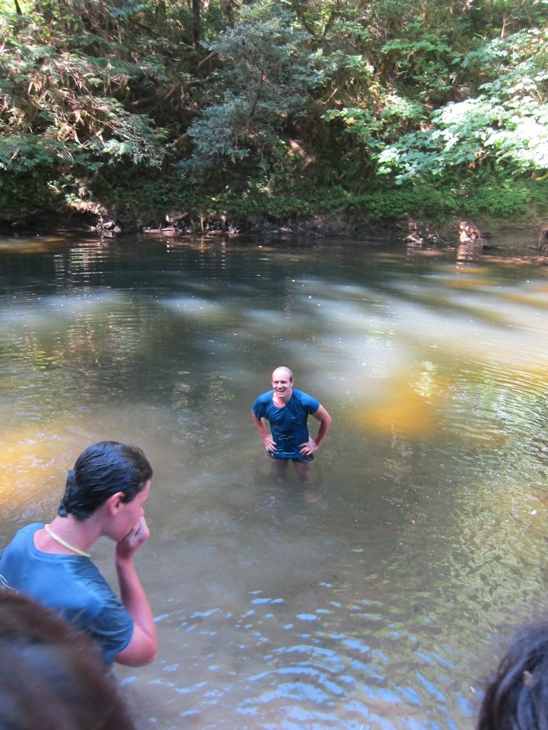 Blake Boles standing in Myrtlewood Creek